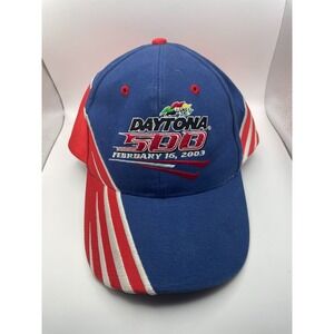 NASCAR Daytona 500 Hat February 16 2003 Blue Red Racing Baseball Cap Mens OSFA